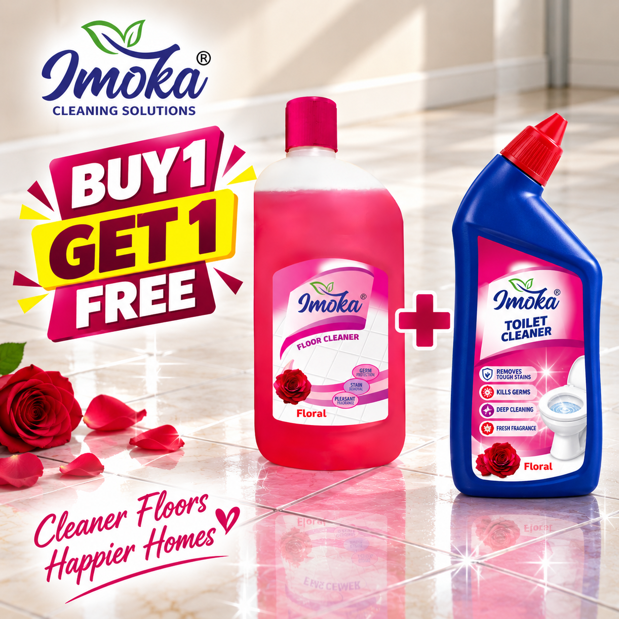 Imoka Floor & Toilet Cleaners Floral 1L